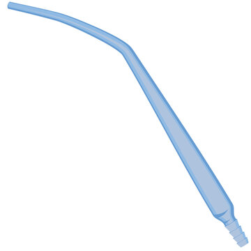 Yankauer suction tips, medical item vector.