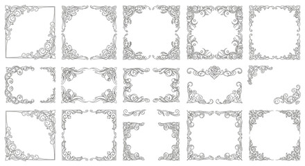 vintage decorative frames and ornate corner designs a versatile graphic resource for antique documents elegant invitations and classic projects.