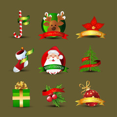 Christmas Icons Illustration Set