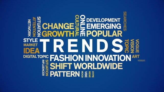 Trends animated word cloud-text design animation tag kinetic typography seamless loop.