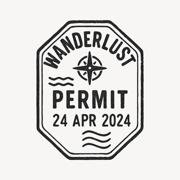 Vintage travel-themed badge illustration.