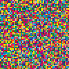 Colorful pixel noise. Vibrant Vector mosaic. Digital static pattern. Abstract square texture.