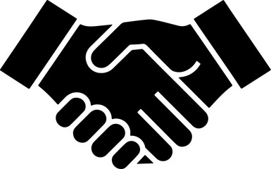Obraz premium Modern Handshake Symbol Flat Business Teamwork Contract Support Icon Design