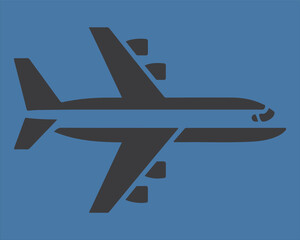 Obraz premium Minimal Military Aircraft Silhouette Flat Aviation Vector Illustration