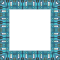 Gr&uuml;ner quadratischer freigestellter Bilderrahmen