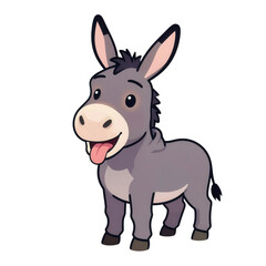 Obraz premium Cartoon donkey with funny smiling face isolated