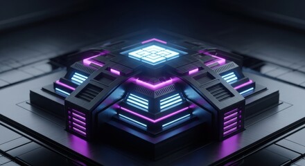 Fototapeta premium Futuristic Neon Light Platform