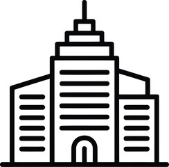 Obraz premium Skyscraper Office Building Icon, Modern Urban Tower Vector Art, Scalable Minimalist EPS Illustration