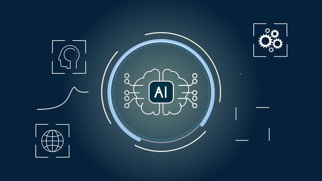 AI Agentic Buddy on Business process and Decision Making - Animated Illustration  as MP4 File
