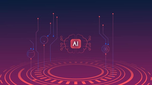 AI Agentic Buddy on Business process and Decision Making - Animated Illustration as MP4 File