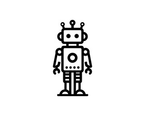Fototapeta premium Robot minimalist logo for ai technology branding