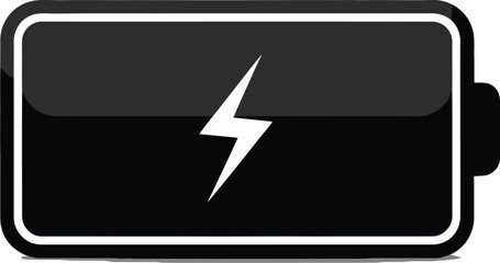 Single black charging station with minimal flat vector illustration design on a simple background in a close-up view