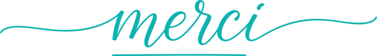 Merci thank you lettering illustration, elegant handwritten French typography with decorative  © LITON WORLD