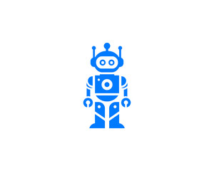 Fototapeta premium Robot minimalist logo for ai technology branding