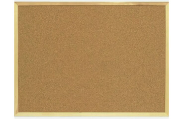 Fototapeta premium Blank Cork Notice Board in Wooden Frame - Pin Board Texture with Copy Space Isolated on White