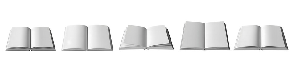 Collection of white pillows in various shapes and sizes isolated on transparent background