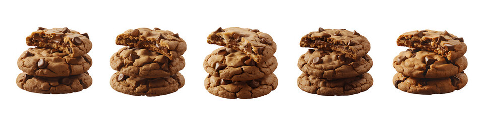 Collection for A stack of oatmeal raisin cookies on transparent background