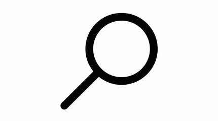 Magnifying Glass Icon Vector &ndash; Simple Black Search Symbol with Circular Lens and Handle for Zoom, Find, Explore, UI Design, and Minimalist Graphic Projects