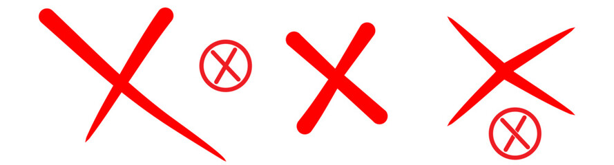 Obraz premium red cross mark, Hand drawn marker stroke red marker x sign on vector