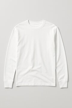 Plain white long-sleeve shirt