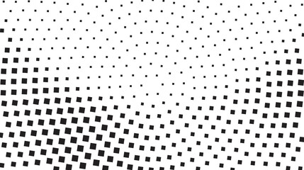 Seamless vector illustration of a vintage halftone dots background featuring an abstract black and white geometric polka dot pattern for retro wallpaper and fabric design