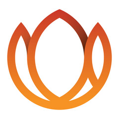 Lotus Flower Logo with Circular Grid Geometry