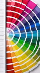 Color wheel shows a variety of rainbow shades with round shapes in the background, creating a lively and engaging visual display