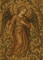 Obraz premium Elegant angelic art design wallpaper.