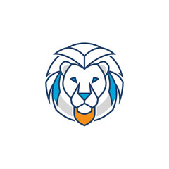 Obraz premium Lion's majestic head illustration viewed from the front