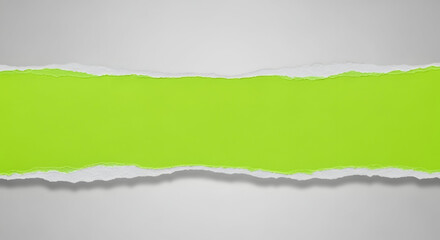 Fototapeta premium Torn paper with bright lime green background