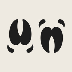 Pig footprints vector. Wild boar paw prints  © Aleksei_7799