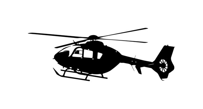 Modern Black Helicopter Vector Illustration