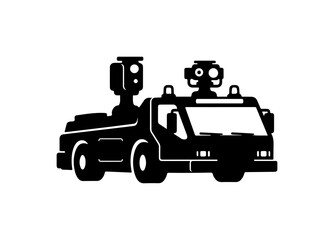 Obraz premium Modern Surveillance Vehicle with Robotic Arm and Cameras