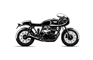 Fototapeta premium Classic Black Vector Motorcycle Illustration
