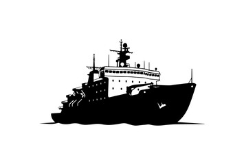 Obraz premium Modern Research or Supply Ship Vector Illustration