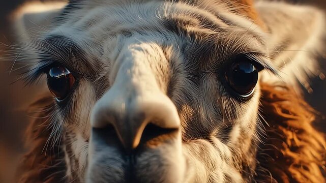Close-up of a Llama Face