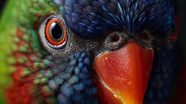 Vibrant Lorikeet Close-Up: Colorful Parrot Portrait