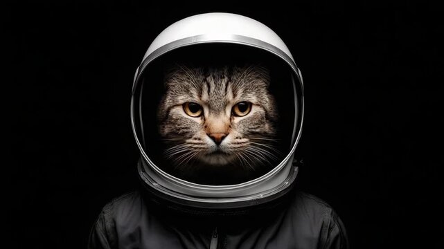 Cat in space suit explores the universe