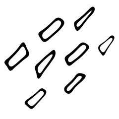 Abstract organic shapes pattern. Hand-drawn black irregular outlines. Minimalist monochrome vector illustration. Modern, simple, and high-contrast graphic design