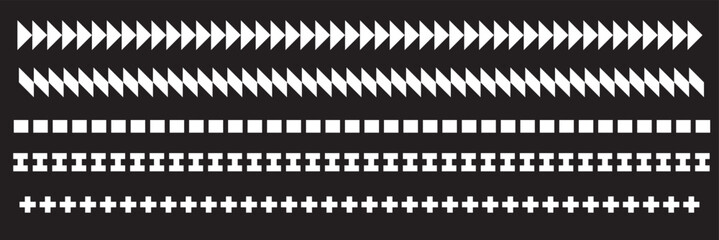 Decorative Horizontal Divider Lines and Borders . Ornamental divider lines, geometric borders and decorative separators isolated on white background for design projects, web and print use.
