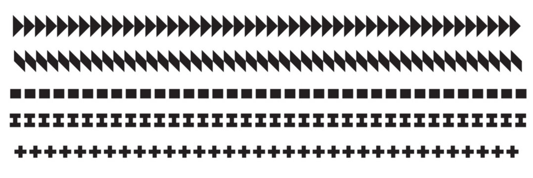 Decorative Horizontal Divider Lines and Borders . Ornamental divider lines, geometric borders and decorative separators isolated on white background for design projects, web and print use.
