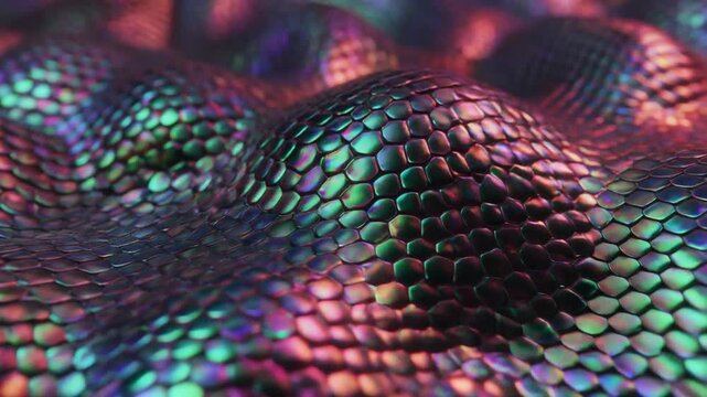 Iridescent metallic scale texture macro abstract background