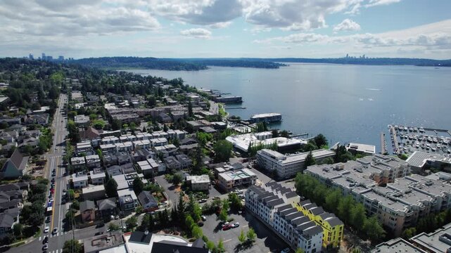 Seattle Greater Eastside Aerial Along Lake Washington