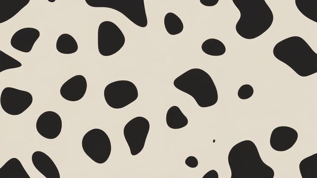 Seamless black spot animal print loop on beige background for fabric wallpaper decor