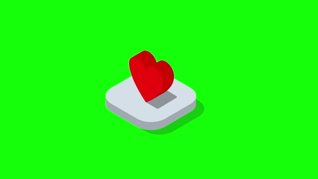 3D Isometric Web Interface and Navigation Icon Pack Animation on Green Screen