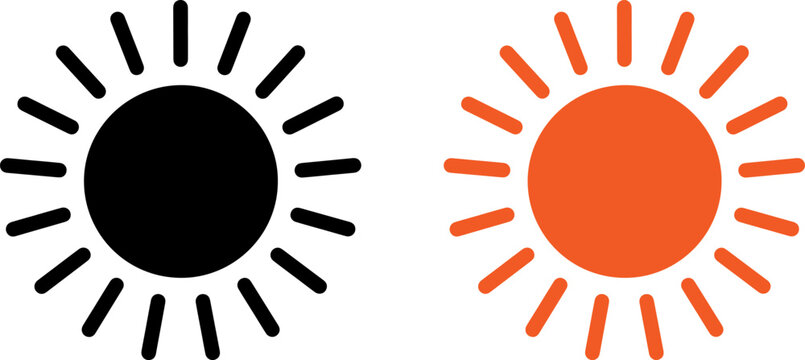 Simple sun icons in black and orange