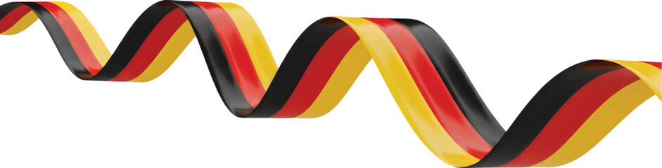 Flowing ribbon in vibrant black, red, and gold stripes, symbolizing Germany's national identity, culture, and unity, ideal for patriotic and celebratory themes