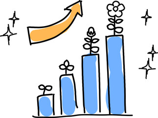 ESG投資・サステナブルな経済成長（木の芽と上昇グラフ）