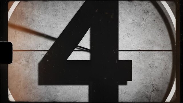 Black and white countdown number four