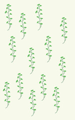 Green leaves pattern natural organic decoration wallpaper vertical background